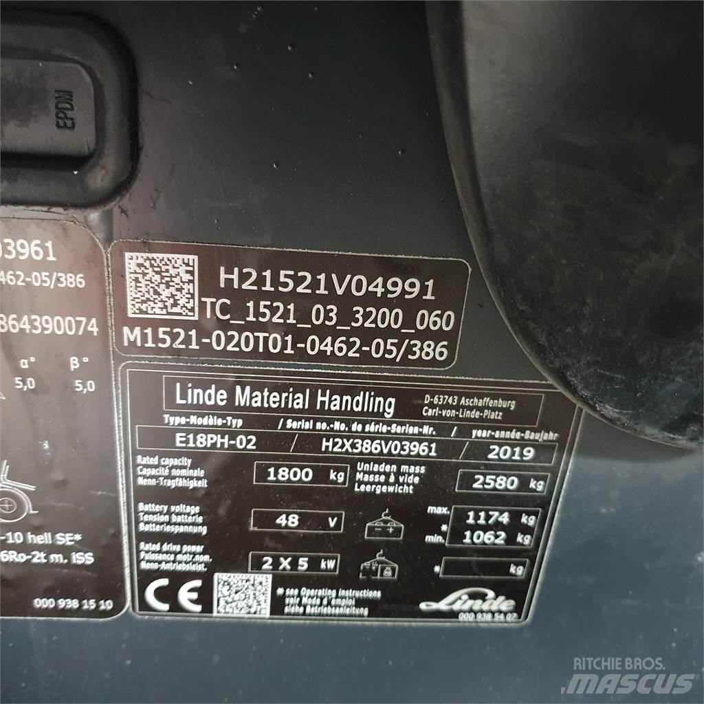 Linde E18PH Електрически вилични кари-повдигачи