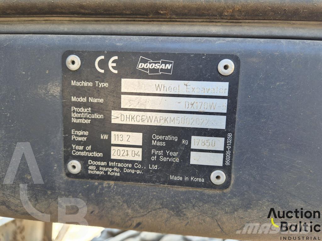 Doosan DX 170 W-5 Колесни екскаватори