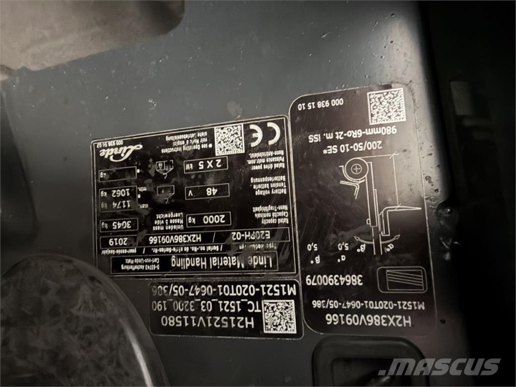 Linde E 20PH-02 Електрически вилични кари-повдигачи