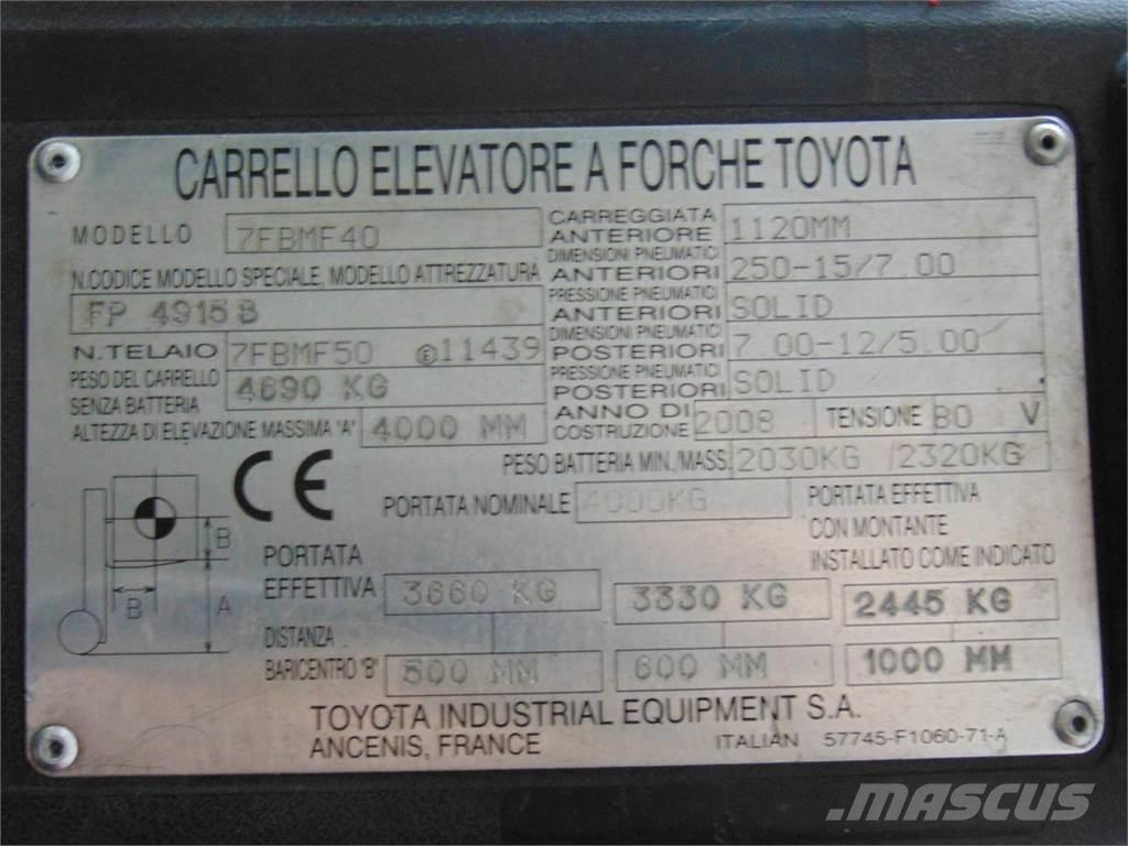 Toyota 7FBMF40 Електрически вилични кари-повдигачи