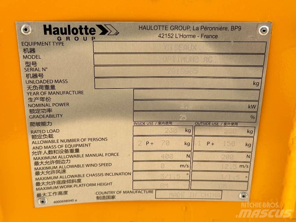 Haulotte OPTIMUM 8 Ножични работни платформи