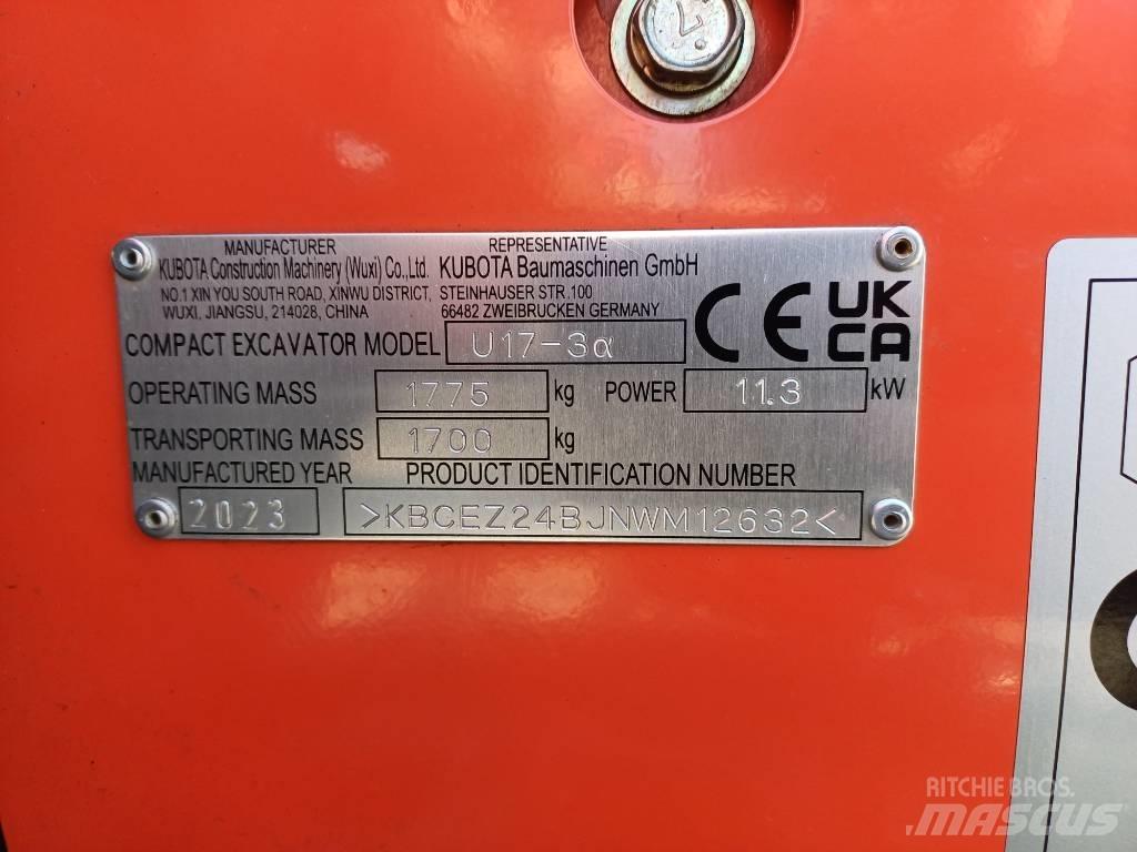 Kubota U 17-3 Мини екскаватори < 7 т