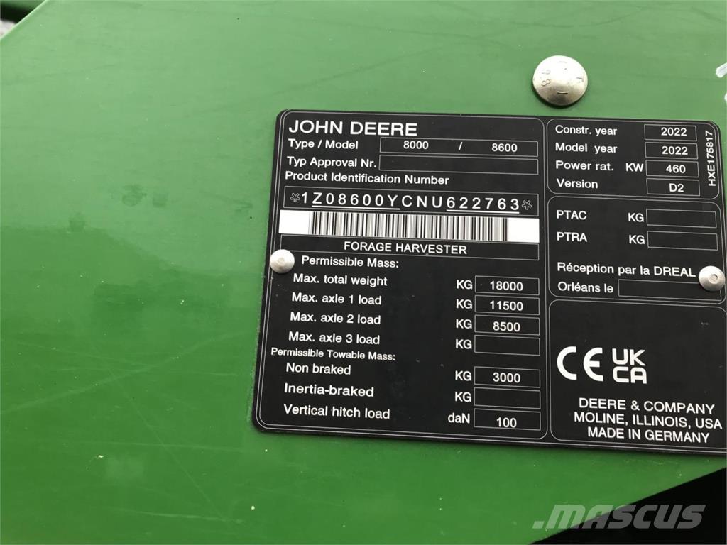 John Deere 8600 Самоходни фуражири