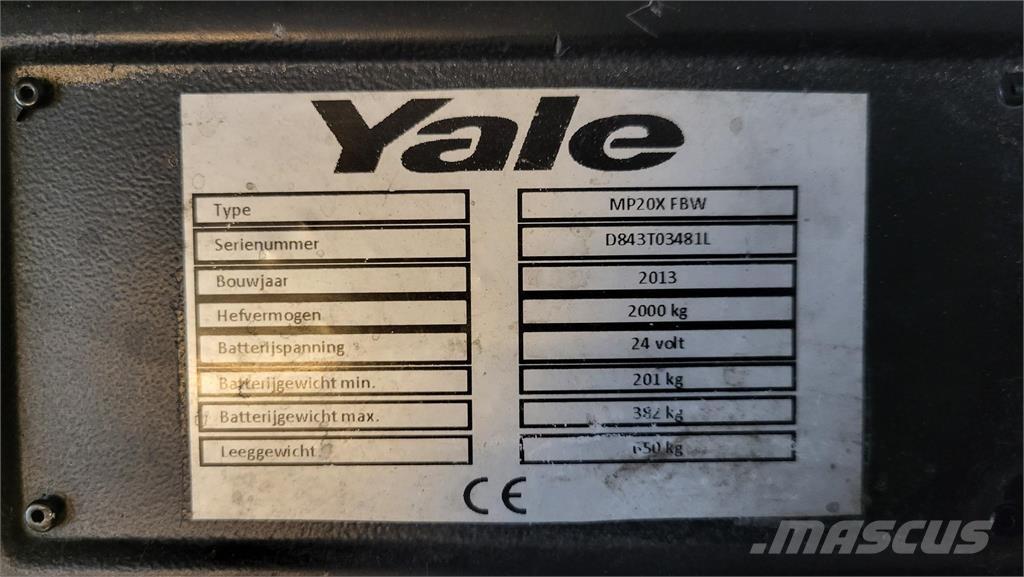 Yale MP20X 2013 Колички високоповдигачи с теглич