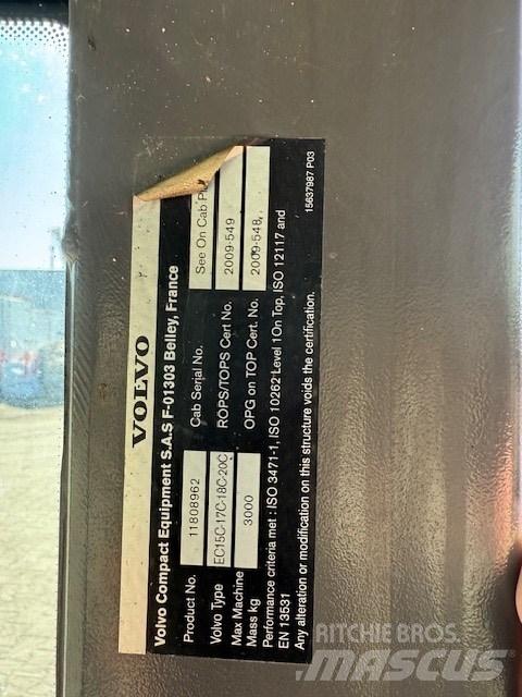 Volvo EC15 C CAB Кабина
