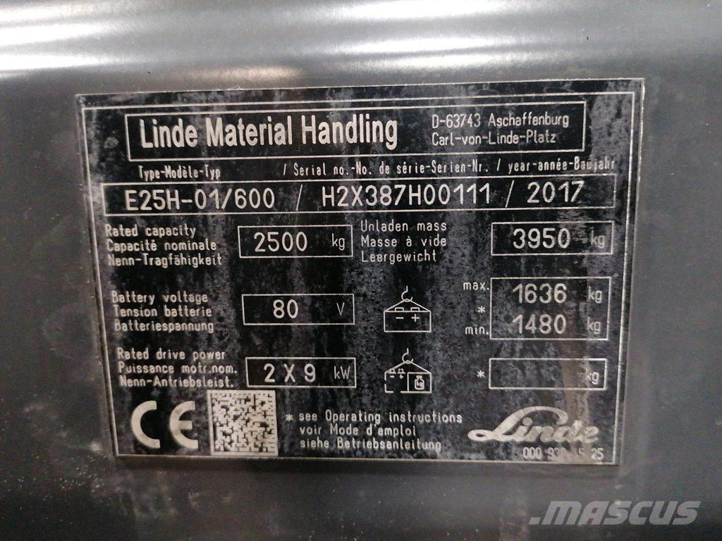 Linde E25H-01/600 Електрически вилични кари-повдигачи