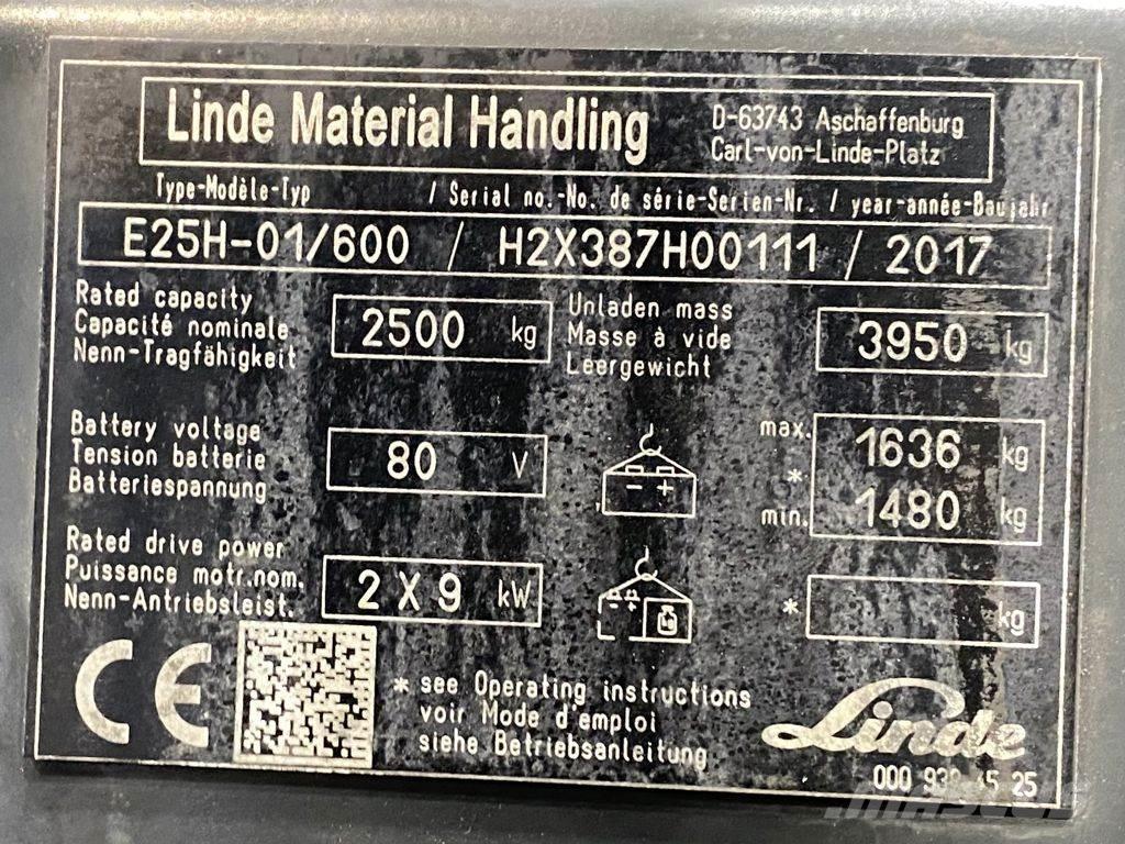 Linde E25H-01/600 Електрически вилични кари-повдигачи