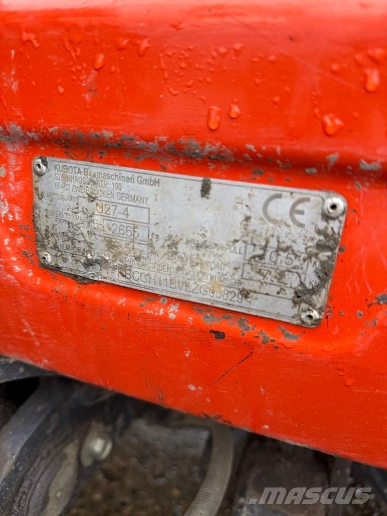 Kubota U 27-4 Мини екскаватори < 7 т