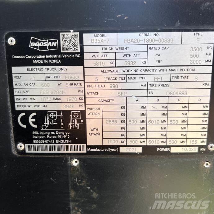 Doosan B35X-7 Вилични кари-повдигачи - други