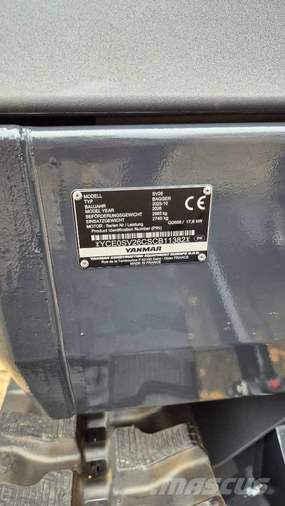 Yanmar SV26 Advance Мини екскаватори < 7 т