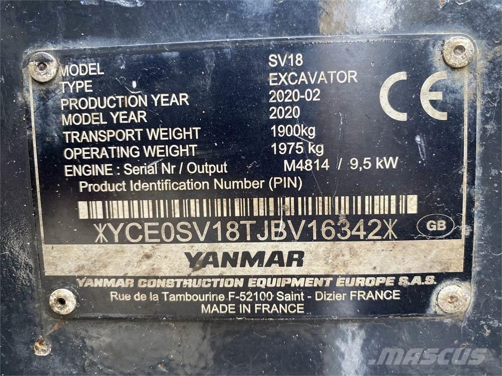 Yanmar SV18 Колесни екскаватори