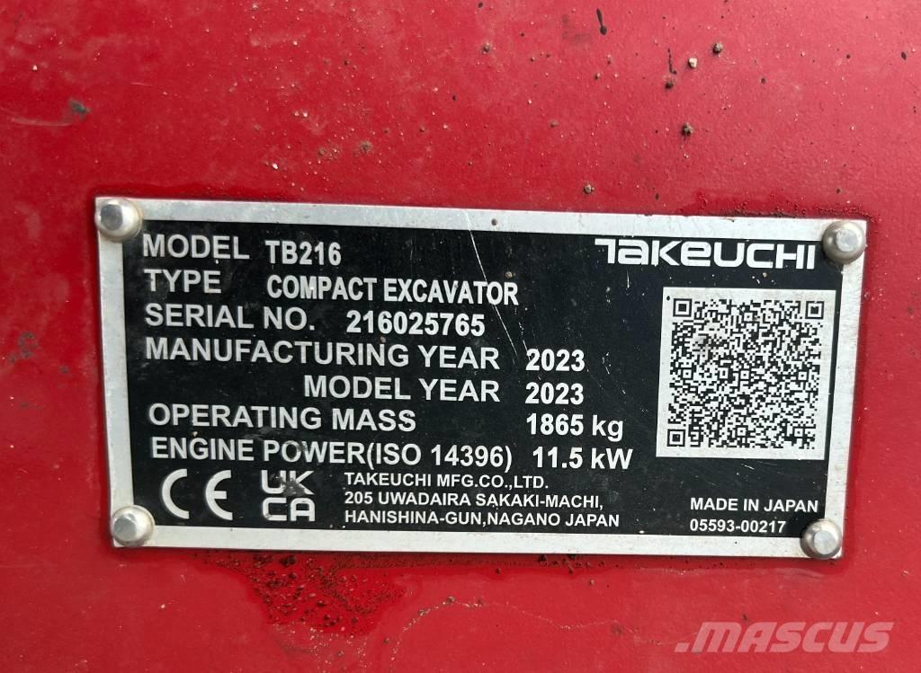 Takeuchi TB 216A V4 Мини екскаватори < 7 т