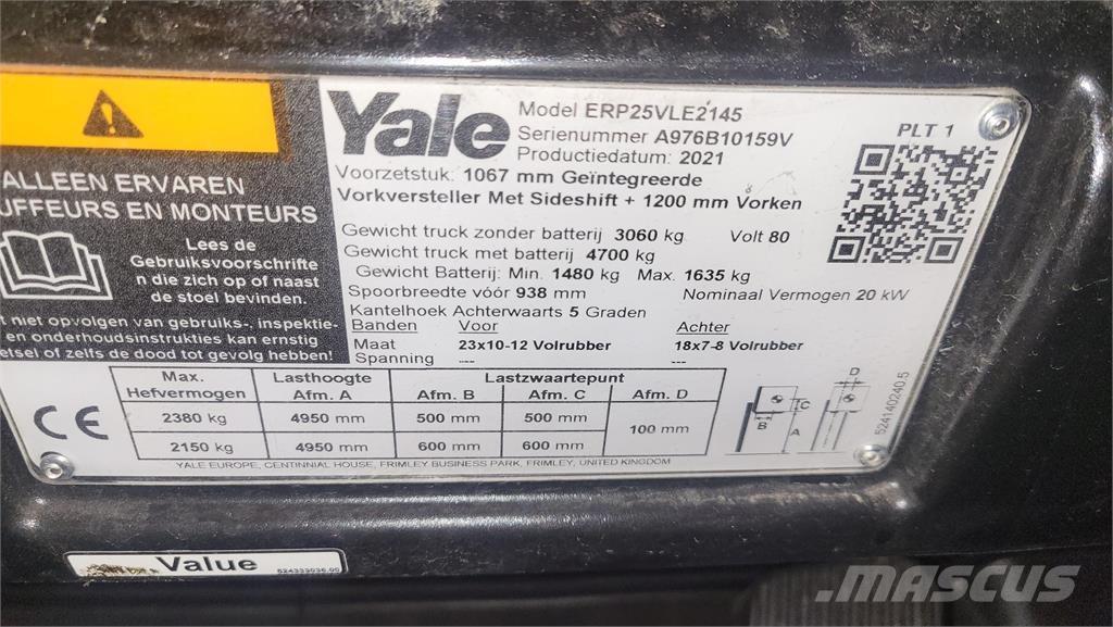 Yale ERP25VL 2021 Електрически вилични кари-повдигачи