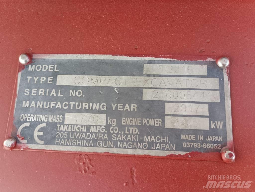 Takeuchi TB 216 Мини екскаватори < 7 т