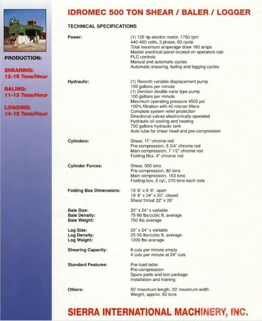  Sierra T500 Промишлени балировачки