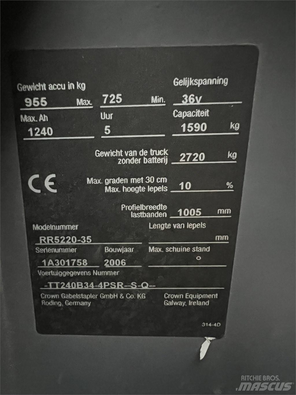 Crown RR 5220-35 Електрически вилични кари-повдигачи