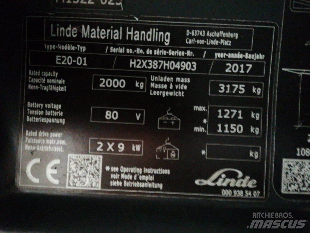 Linde E20-01 Електрически вилични кари-повдигачи