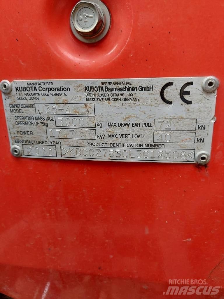 Kubota U 36-4 Мини екскаватори < 7 т