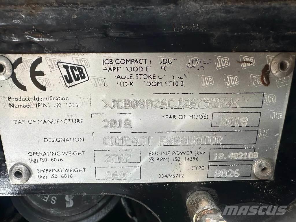JCB 8026 Мини екскаватори < 7 т