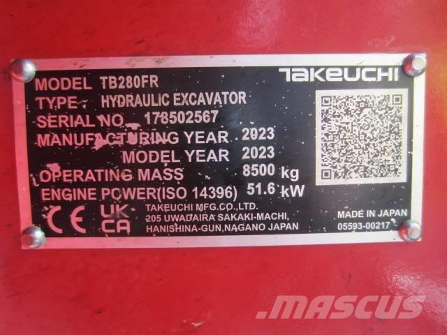 Takeuchi TB 280 FR Средни екскаватори 7т - 12т