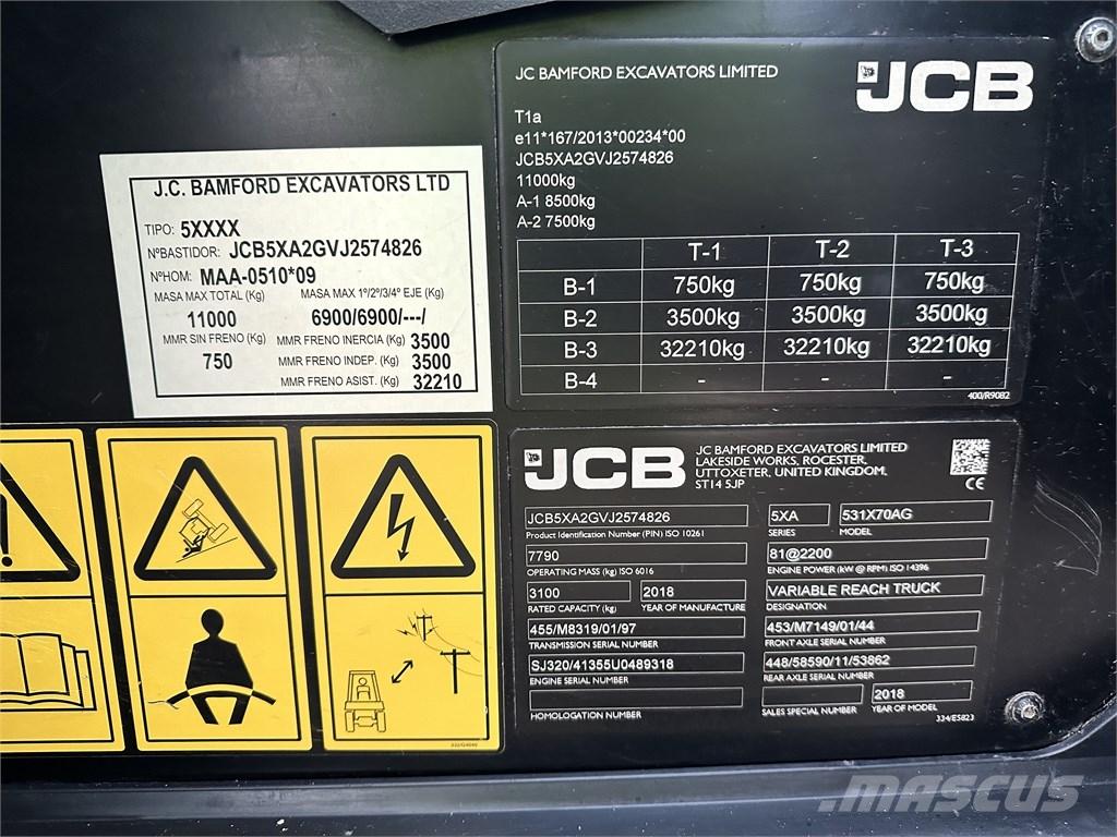 JCB 531-70 Agri Телескопични товарачи за селското стопанство