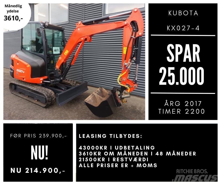 Kubota kx027-4 Мини екскаватори < 7 т