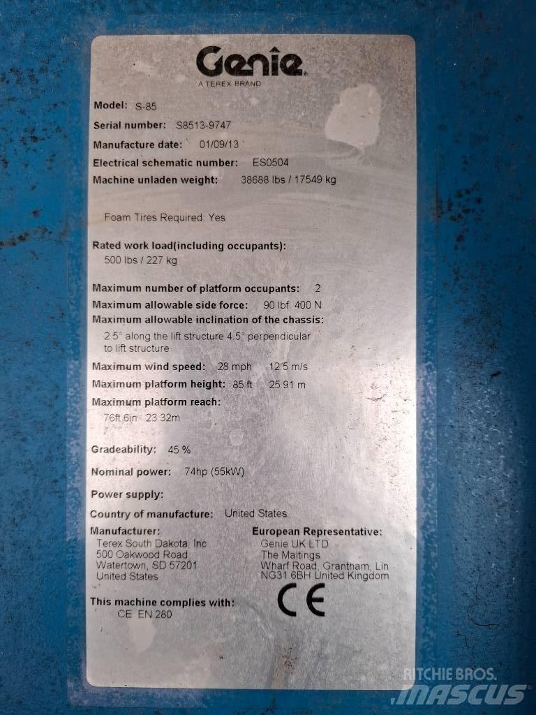 Genie S-85 Телескопични повдигачи
