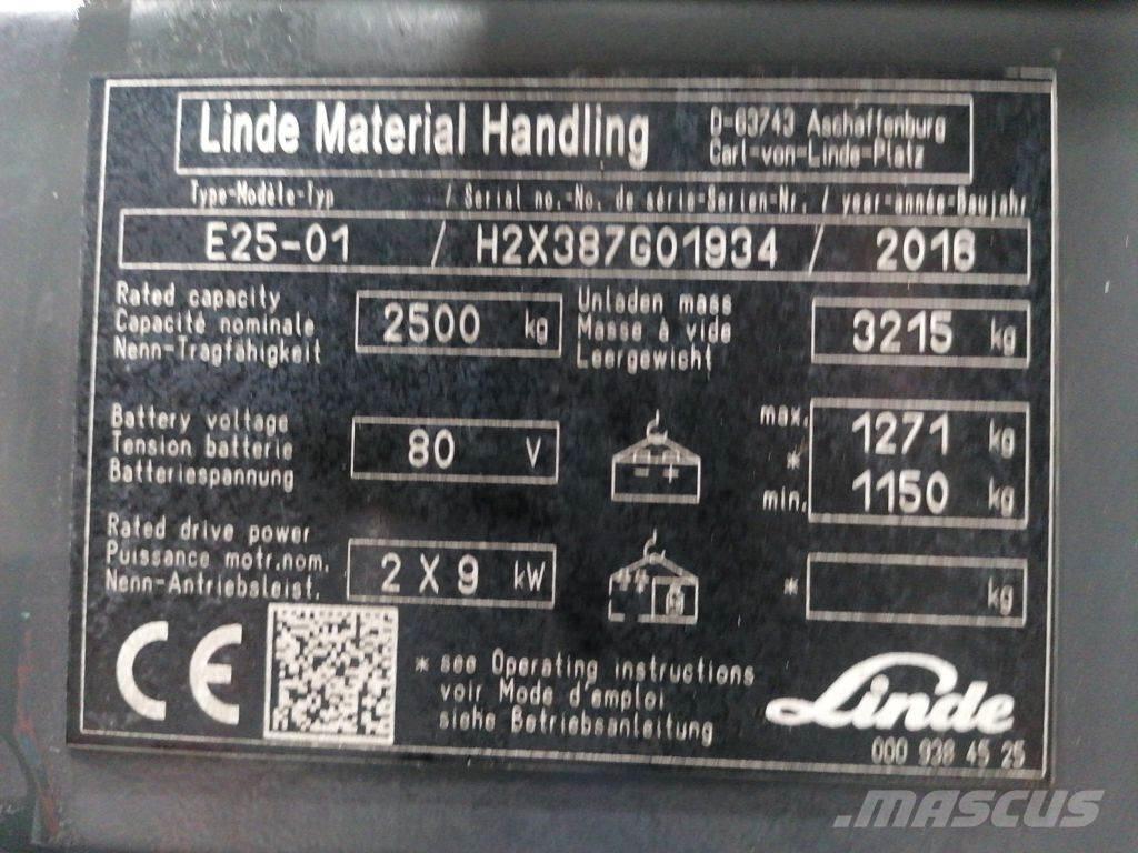 Linde E25-01 Електрически вилични кари-повдигачи