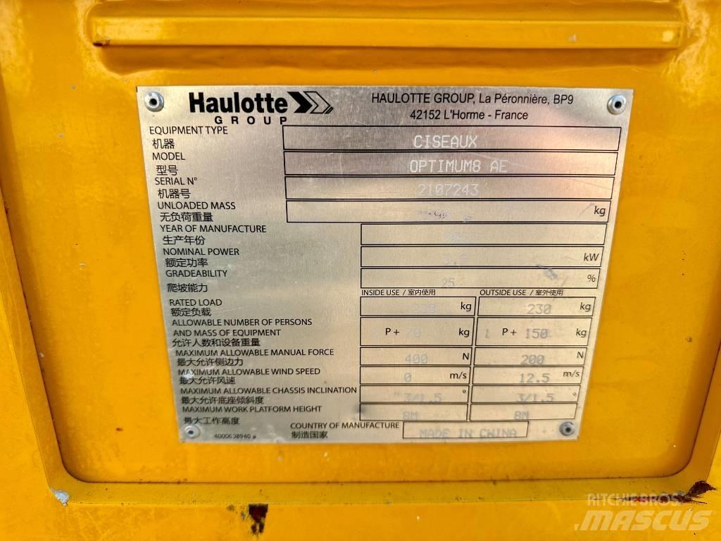 Haulotte OPTIMUM 8 Ножични работни платформи