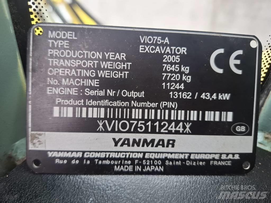 Yanmar Vio 75 A Средни екскаватори 7т - 12т