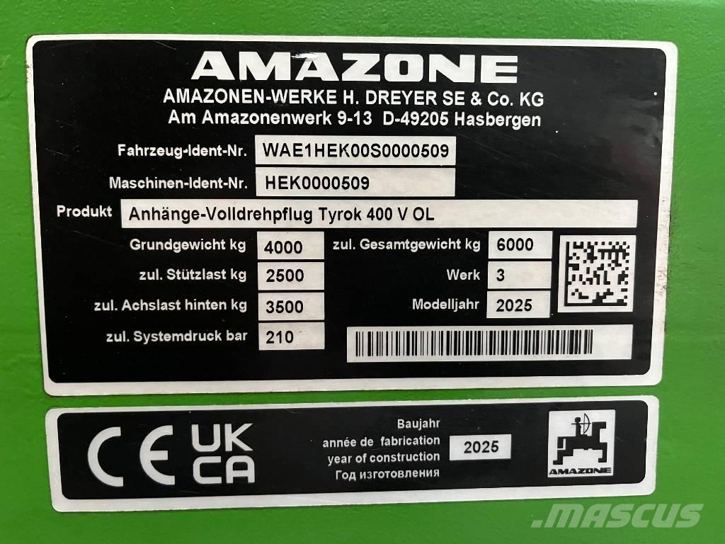 Amazone Tyrok 400 VS Реверсивни плугове