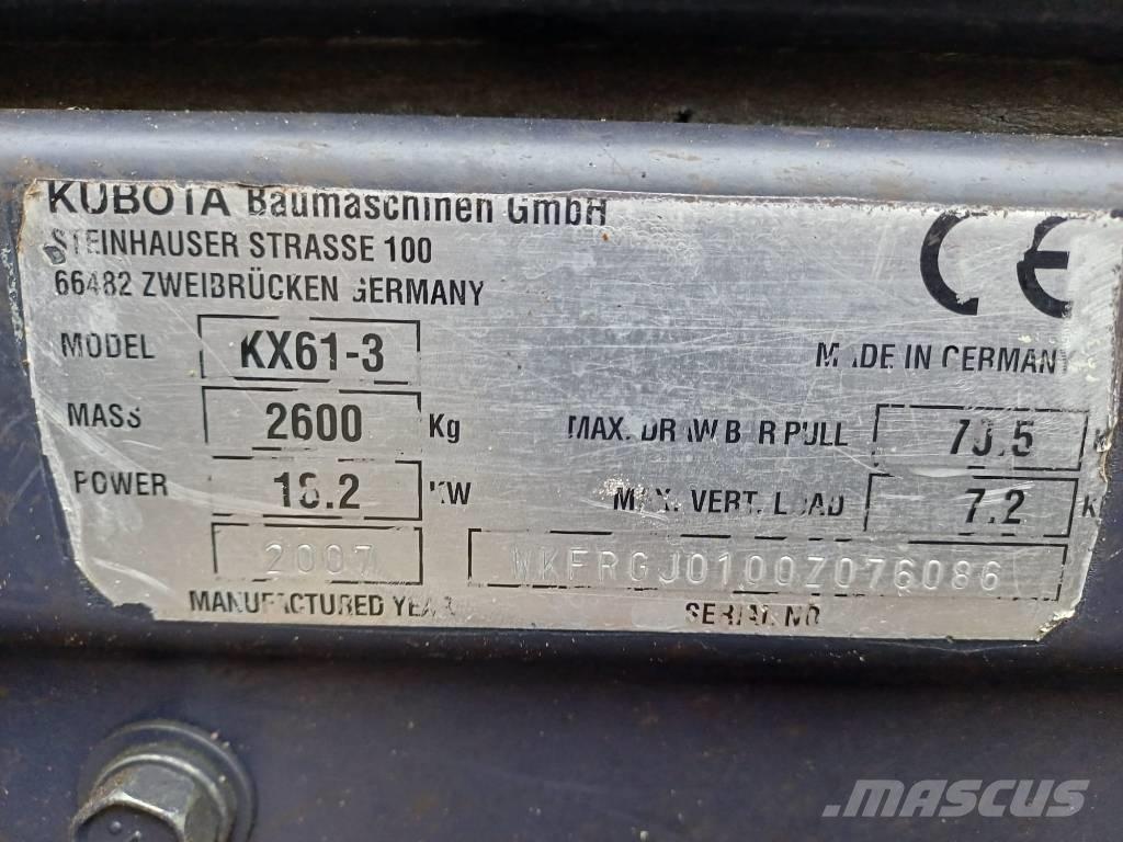 Kubota KX 61-3 Мини екскаватори < 7 т
