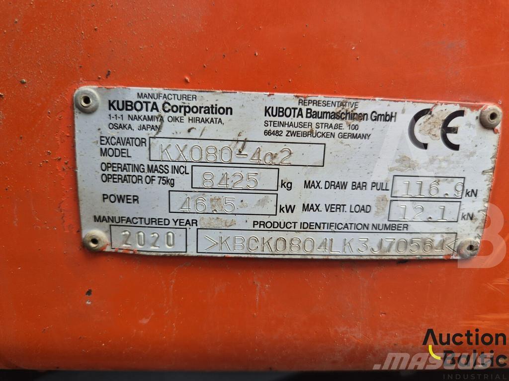 Kubota KX080-4a2 Средни екскаватори 7т - 12т