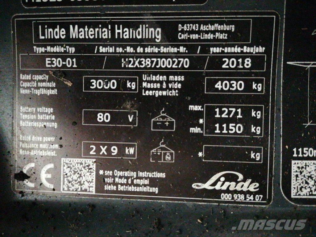 Linde E30-01 Електрически вилични кари-повдигачи