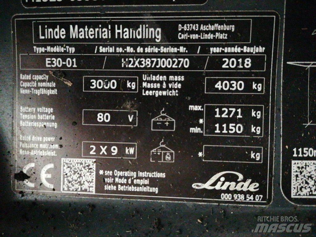 Linde E30-01 Електрически вилични кари-повдигачи