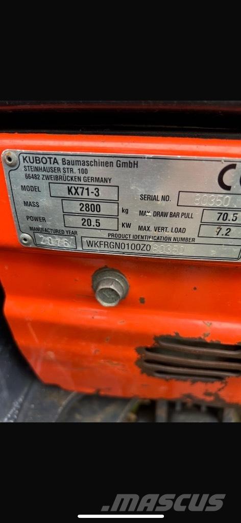 Kubota KX 71-3 Мини екскаватори < 7 т