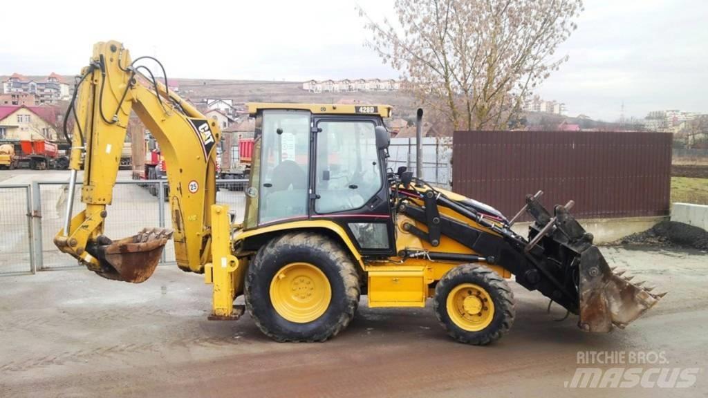 CAT 428D Товарач със заден ексватор