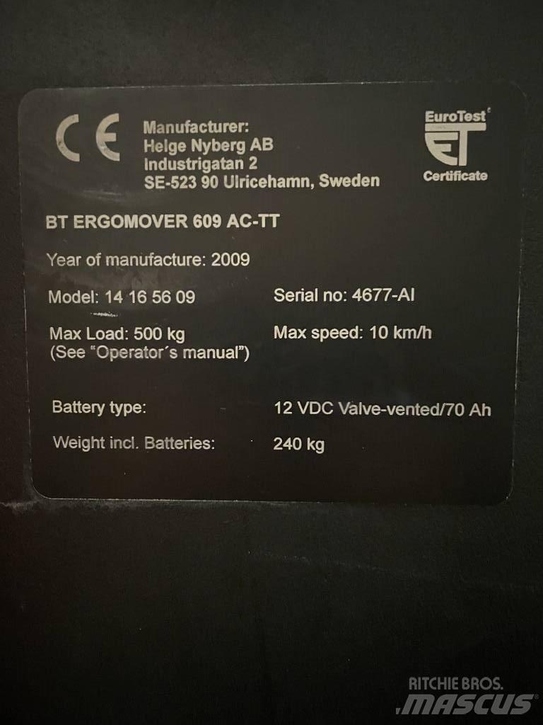 BT 609 AC TT Машини за комисиониране нископовдигачи