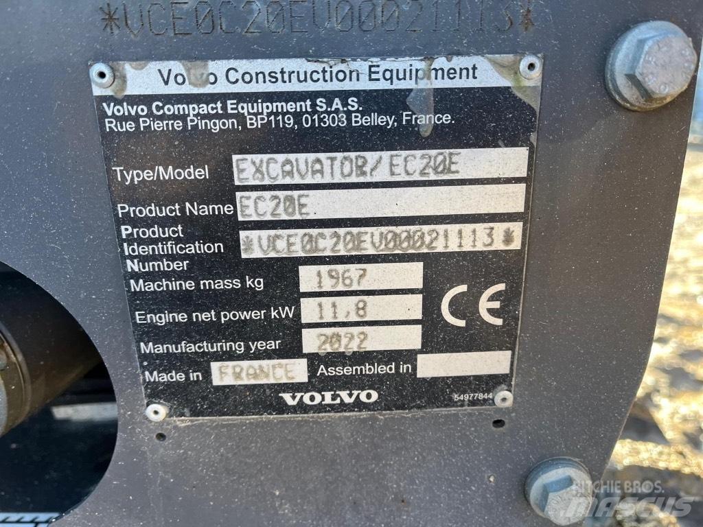 Volvo EC 20 E Мини екскаватори < 7 т