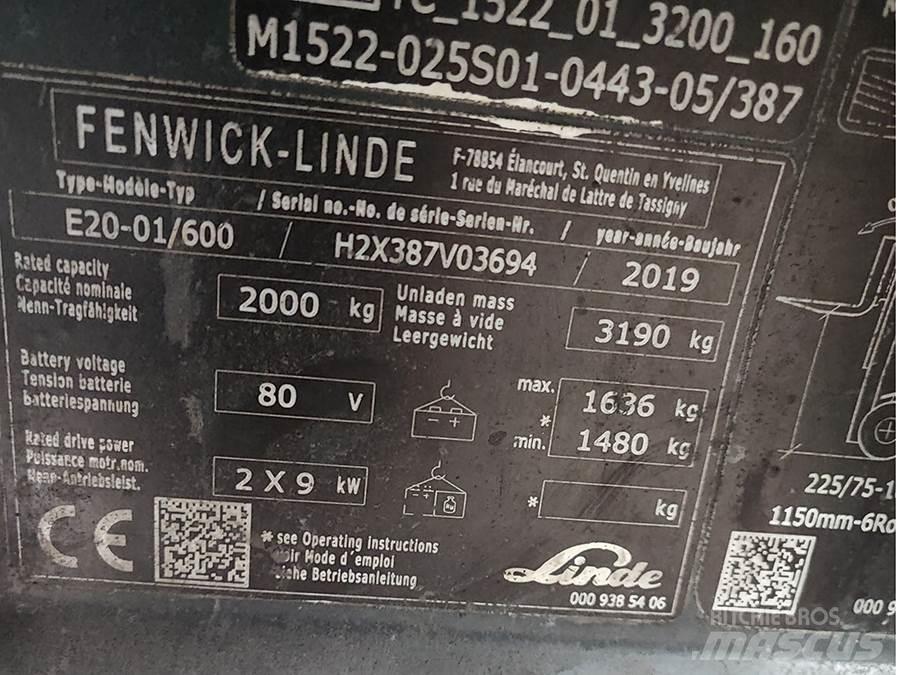 Linde E20-01/600 Електрически вилични кари-повдигачи