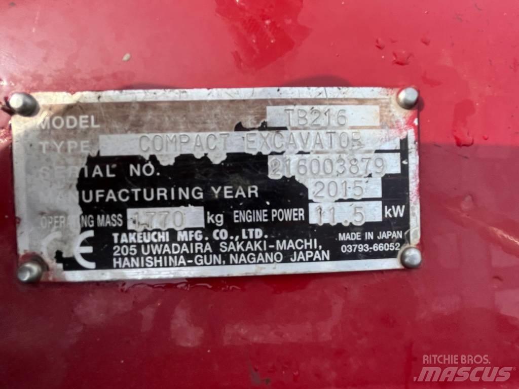 Takeuchi TB 216 Мини екскаватори < 7 т