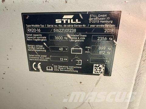 Still RX20-16 Електрически вилични кари-повдигачи