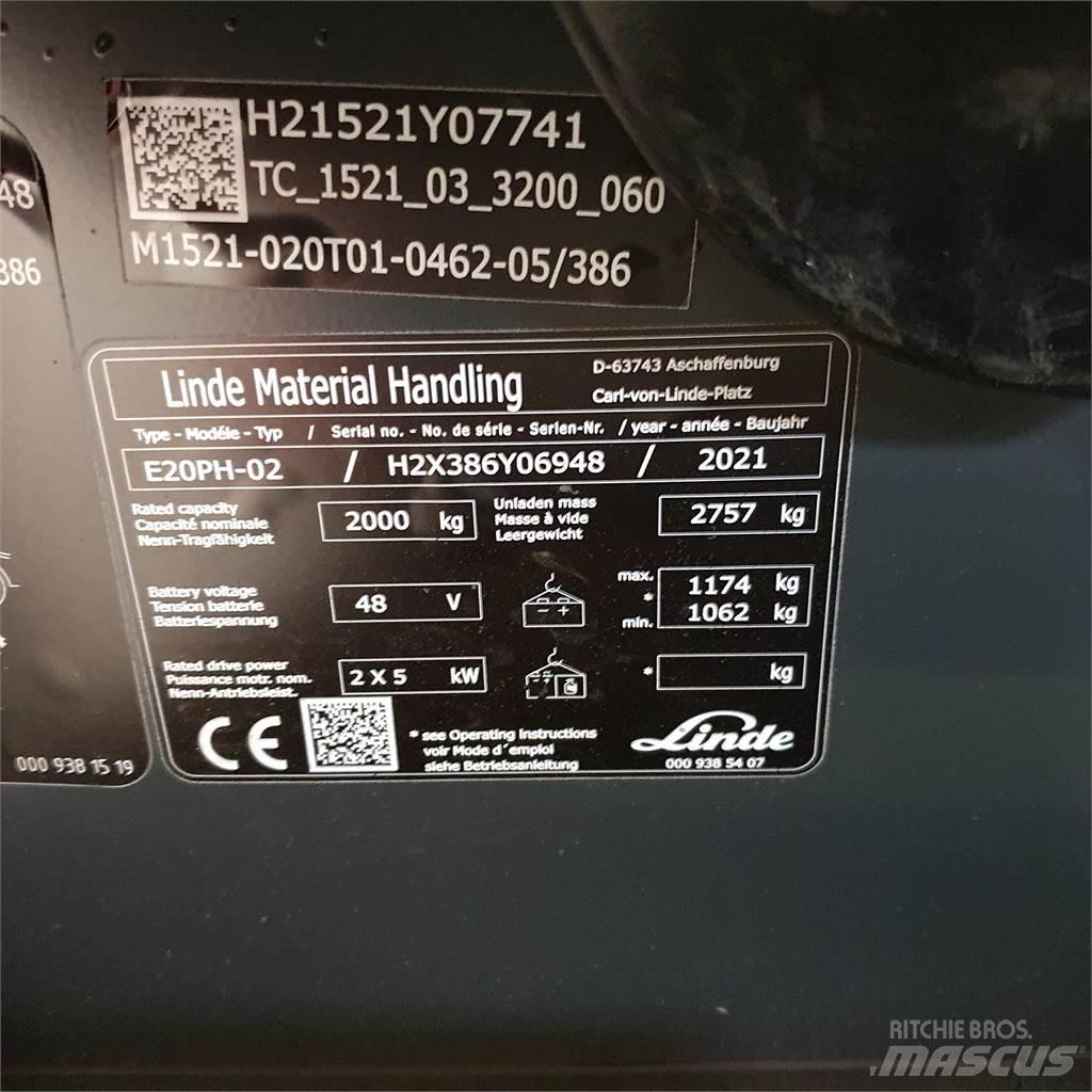 Linde E20PH Електрически вилични кари-повдигачи