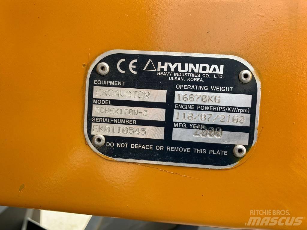 Hyundai ROBEX 170W-3 Колесни екскаватори