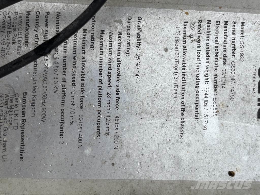 Genie 1932 Ножични работни платформи