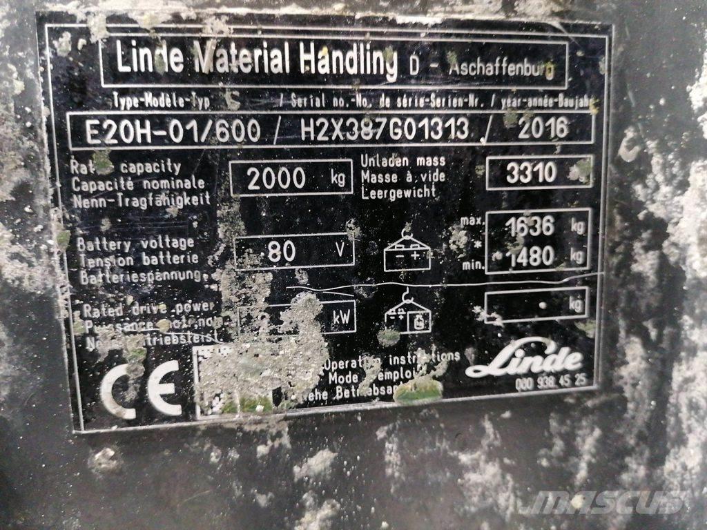 Linde E20H-01/600 Електрически вилични кари-повдигачи