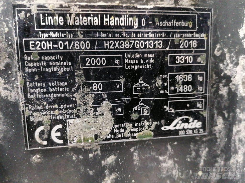 Linde E20H-01/600 Електрически вилични кари-повдигачи