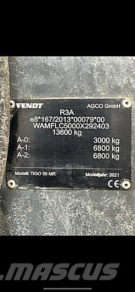 Fendt Tigo 50 MR Ремаркета за бали