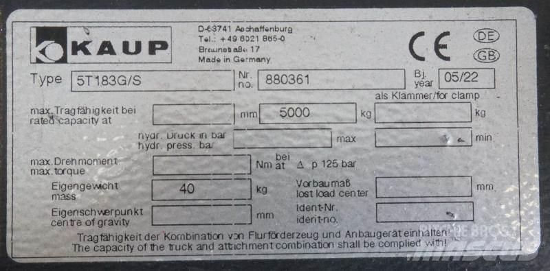 Kaup 5T183G/S Друг прикачен инвентар и компоненти