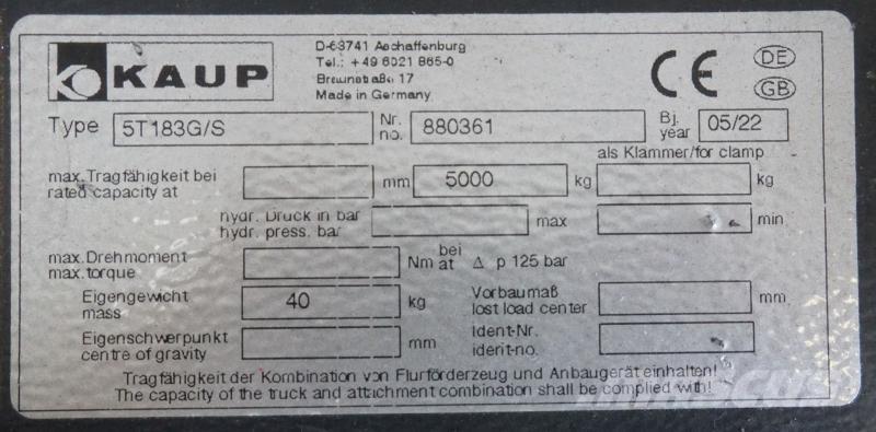 Kaup 5T183G/S Друг прикачен инвентар и компоненти